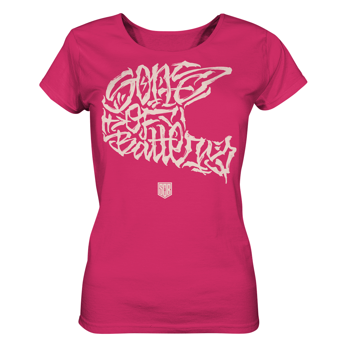 Sons of Battery® - E-MTB Brand & Community Lady-Shirts Raspberry / S The Power of Movement - Front Print - Ladies Organic Shirt (Flip Label) E-Bike-Community