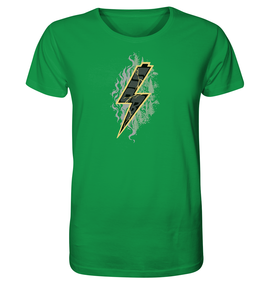 Sons of Battery® - E-MTB Brand & Community Unisex-Shirts Fresh Green / XS Sob "Shred or Alive" Front - Organic Shirt (Flip Label) E-Bike-Community