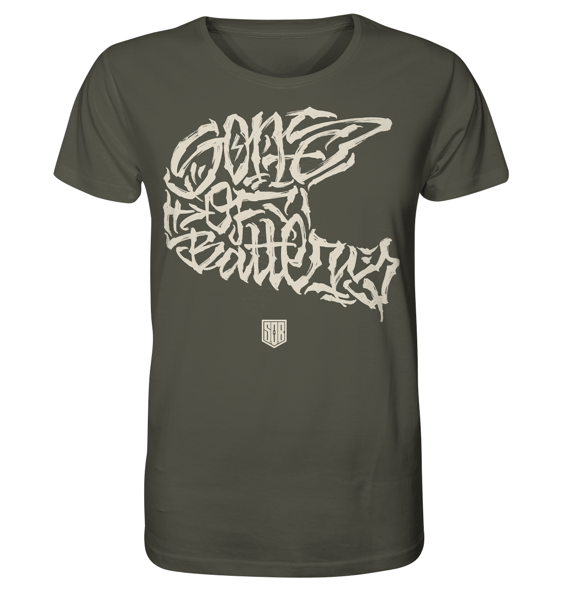 Sons of Battery® - E-MTB Brand & Community Unisex-Shirts Khaki / XS The Power of Movement - Front Print- Organic Shirt (Flip Label) - Organic Shirt E-Bike-Community
