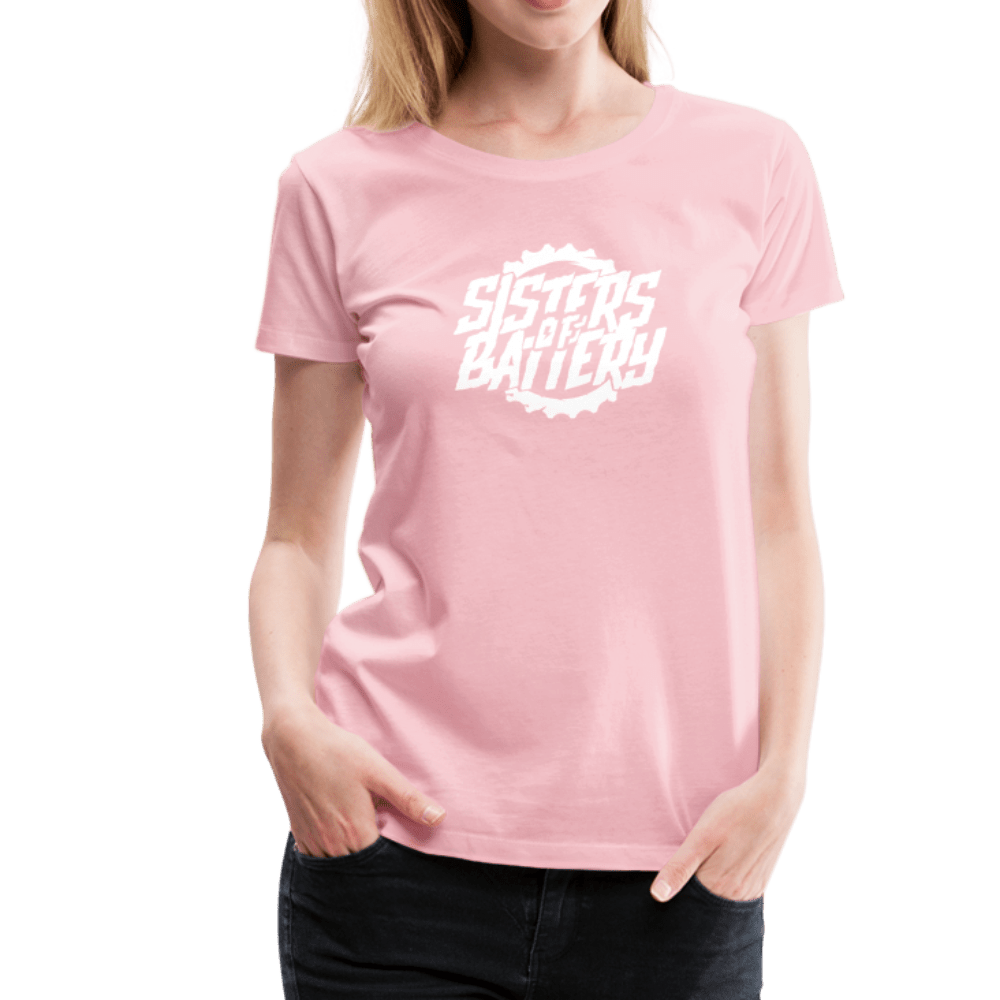 SPOD Frauen Premium T-Shirt Hellrosa / S SISTERS OF BATTERY - Women’s Premium T-Shirt E-Bike-Community
