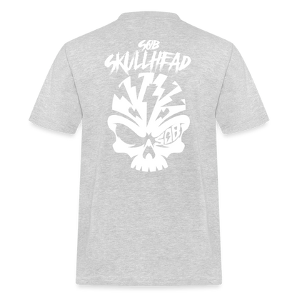SPOD Männer Workwear T-Shirt Grau meliert / S Skullhead - Titel - Männer Russell Shirt E-Bike-Community