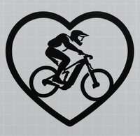 E-MTB Herz Folienaufkleber - Schwarz