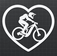 E-MTB Herz Folienaufkleber - Weiß