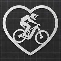E-MTB Herz Folienaufkleber - Silber