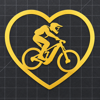 E-MTB Herz Folienaufkleber - Gold