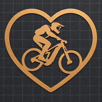 E-MTB Herz Folienaufkleber - Bronze