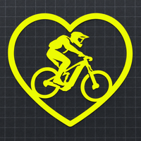 E-MTB Herz Folienaufkleber - Neongelb