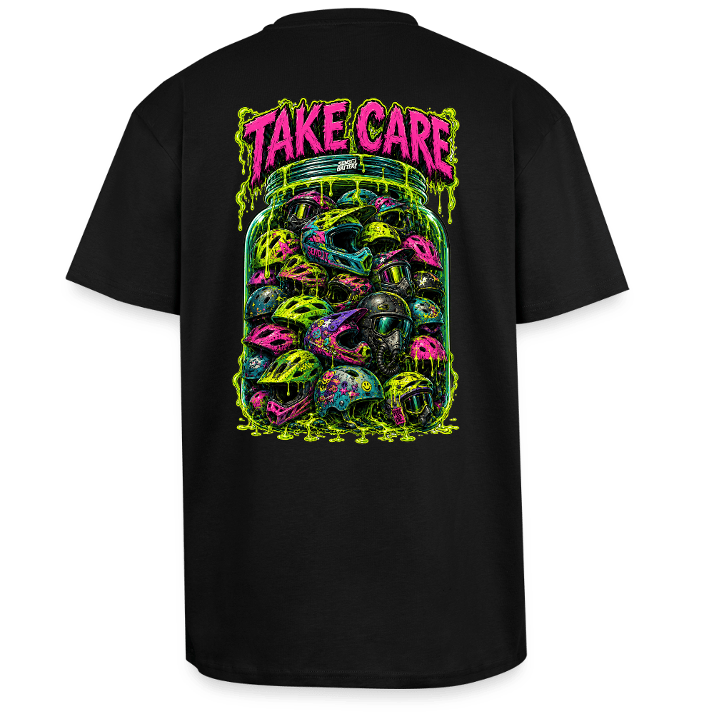Spreadconnect Oversized Heavyweight Unisex T-Shirt Schwarz / XS TAKE CARE - Oversized Heavyweight Unisex T-Shirt E-Bike-Community