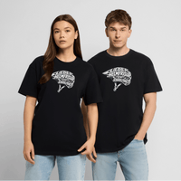 Lieber Helmfrisur statt Schädelfraktur - WEISSES MOTIV -Oversized Heavyweight Unisex T-Shirt - Schwarz