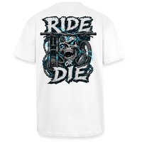 Spreadconnect Oversized Heavyweight Unisex T-Shirt Weiß / XS RIDE OR DIE - SKULL - BYB Oversized Heavyweight Unisex T-Shirt E-Bike-Community
