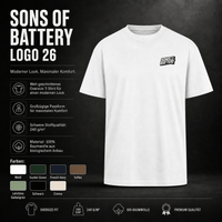 Spreadconnect Oversized Heavyweight Unisex T-Shirt Sons of Battery Logo 26 - Oversized Heavyweight Unisex T-Shirt E-Bike-Community