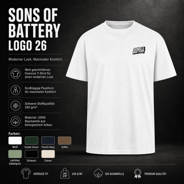 Sons of Battery Logo 26 - Oversized Heavyweight Unisex T-Shirt