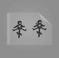 Sons of Battery® - E-MTB Brand & Community Folien & Sticker 1x Helmut & Helmine / Schwarz Helmut & Helmine - 2 x 2,5 cm UV Aufkleber - "Männchen mit Fahrrad und ausgestreckten Beinen" E-Bike-Community