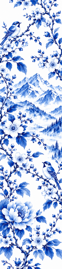 Porzellan Originalmotiv in Blau und Weiß