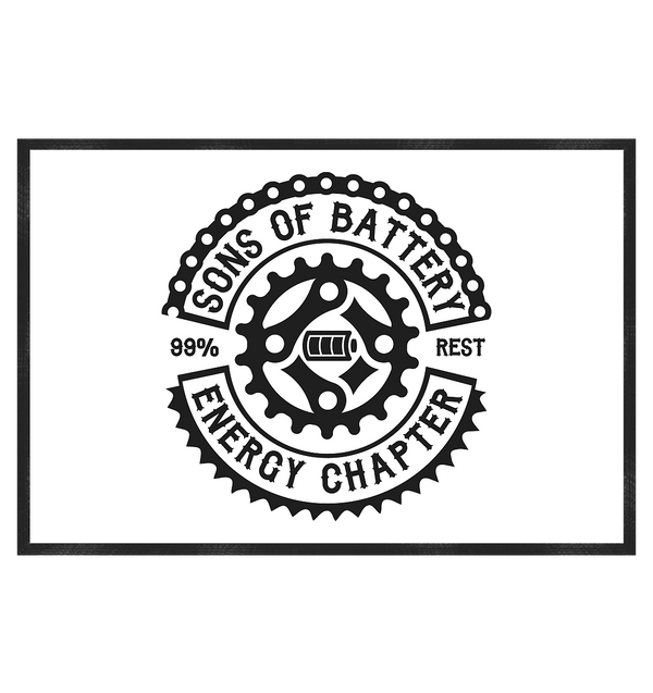 Printful Fußmatten White / 60x40cm Sons of Battery - Classic - Fußmatte - Fußmatte 60x40cm E-Bike-Community