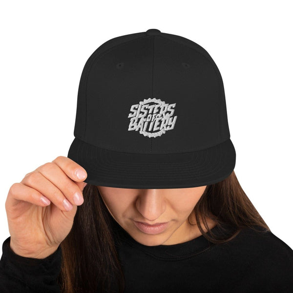 Printful Schwarz SoB - Snapback-Cap - Sisters of Battery - Signature E-Bike-Community