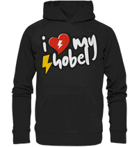 Shirtigo Hoodies Black / XS I Love my Hobel - (Flip Label) - Organic Hoodie E-Bike-Community