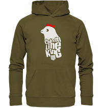 Shirtigo Hoodies British Khaki / XS Chicken Line - King - Weiß - Organic Hoodie E-Bike-Community