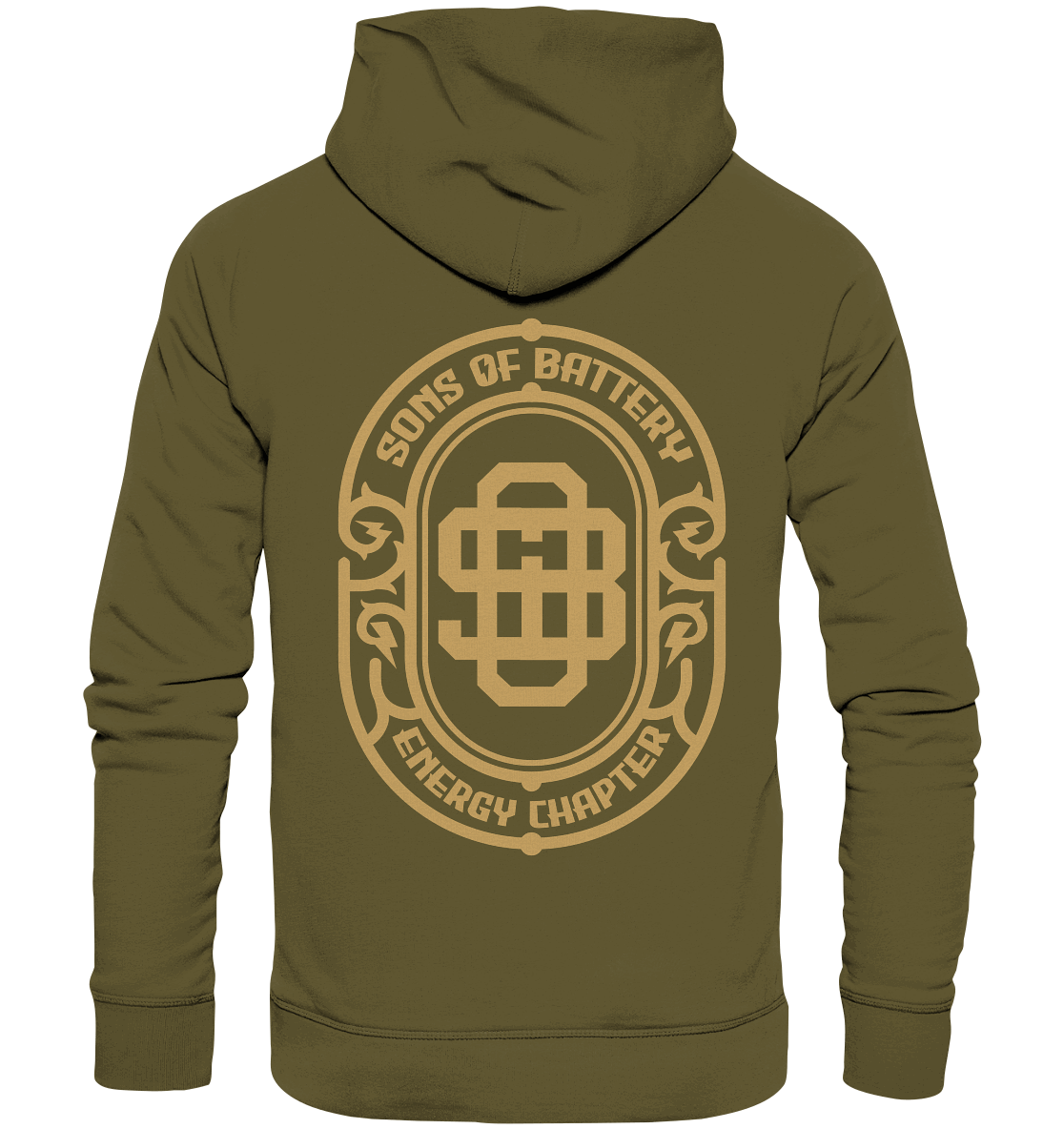 Shirtigo Hoodies British Khaki / XS Sons of Battery - Vintage Logo - Organic Hoodie E-Bike-Community