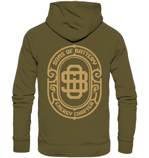 Shirtigo Hoodies British Khaki / XS Sons of Battery - Vintage Logo - Organic Hoodie E-Bike-Community