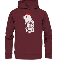 Shirtigo Hoodies Burgundy / XS Chicken Line - King - Weiß - Organic Basic Hoodie E-Bike-Community