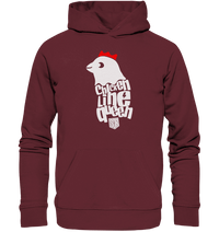Shirtigo Hoodies Burgundy / XS Chicken Line - Queen Weiß - Organic Hoodie E-Bike-Community
