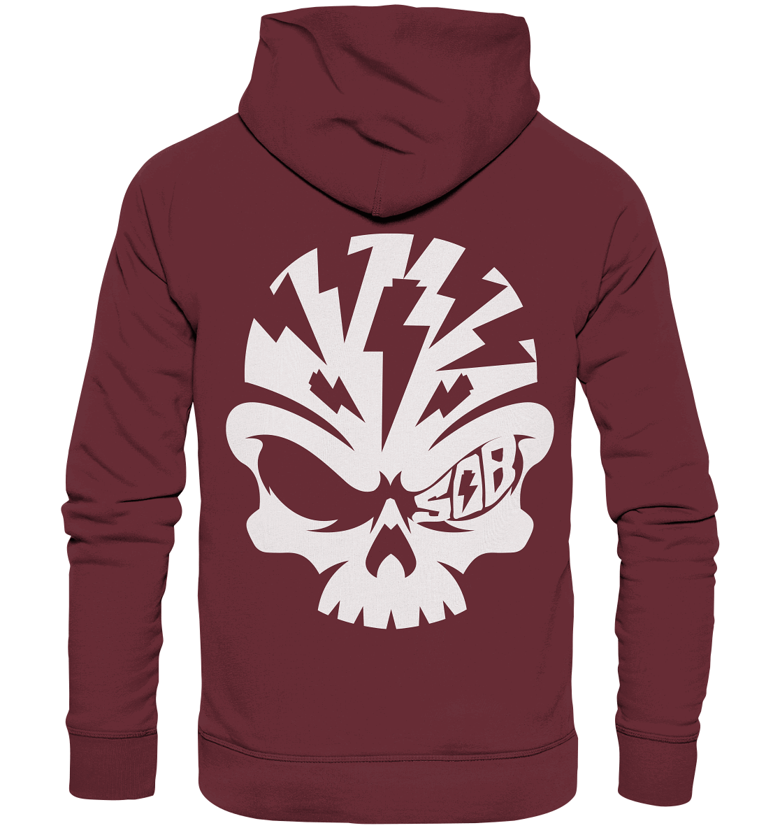 Shirtigo Hoodies Burgundy / XS SoB Skull White - Organic Fashion Hoodie E-Bike-Community