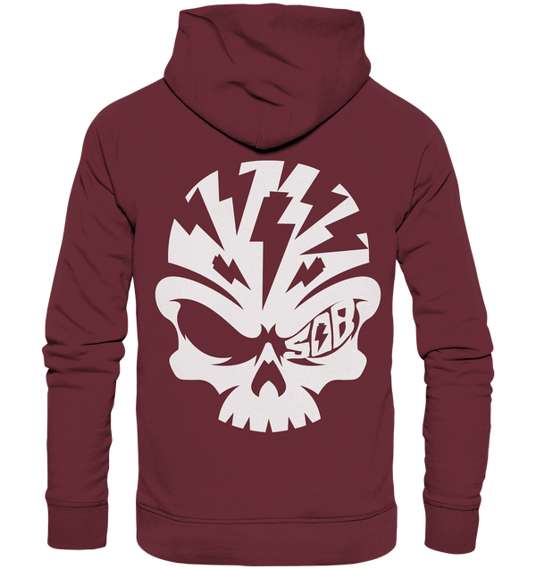 Shirtigo Hoodies Burgundy / XS SoB Skull White - Organic Fashion Hoodie E-Bike-Community