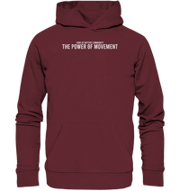 Shirtigo Hoodies Burgundy / XS The Power of Movement - Community Slogan - Organic Basic Hoodie E-Bike-Community