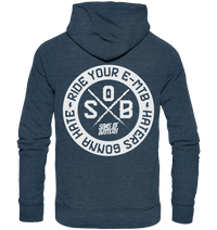 Shirtigo Hoodies Dark Heather Blue / XS Haters gonna Hate - Organic Fashion Hoodie (Flip Label) E-Bike-Community