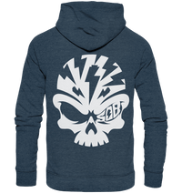 Shirtigo Hoodies Dark Heather Blue / XS SoB Skull White - Organic Fashion Hoodie E-Bike-Community