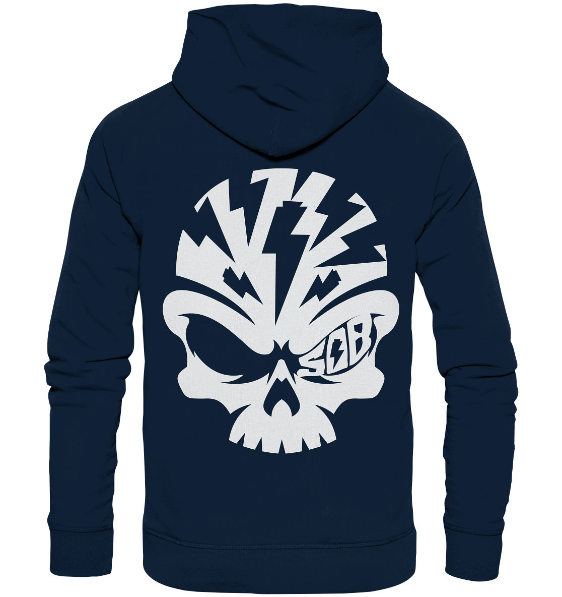 Shirtigo Hoodies French Navy / XS SoB Skull White - Organic Fashion Hoodie E-Bike-Community