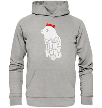 Shirtigo Hoodies Heather Grey / XS Chicken Line - King - Weiß - Organic Basic Hoodie E-Bike-Community