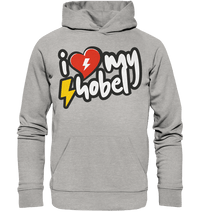 Shirtigo Hoodies Heather Grey / XS I Love my Hobel - (Flip Label) - Organic Hoodie E-Bike-Community