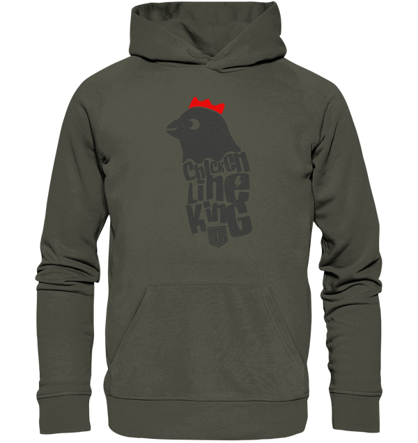 Shirtigo Hoodies Khaki / XS Chicken Line - King  - Organic Basic Hoodie E-Bike-Community