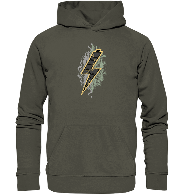 Shirtigo Hoodies Khaki / XS Sob "Shred or Alive" Front - Organic Basic Hoodie (Flip Label) E-Bike-Community