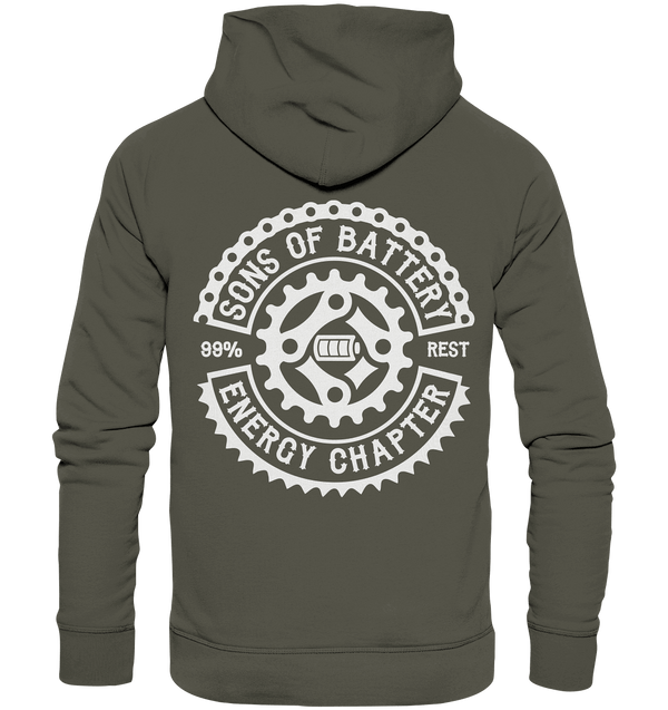 Shirtigo Hoodies Khaki / XS Sons of Battery - Classic OG - Organic Basic Hoodie (Flip Label) E-Bike-Community