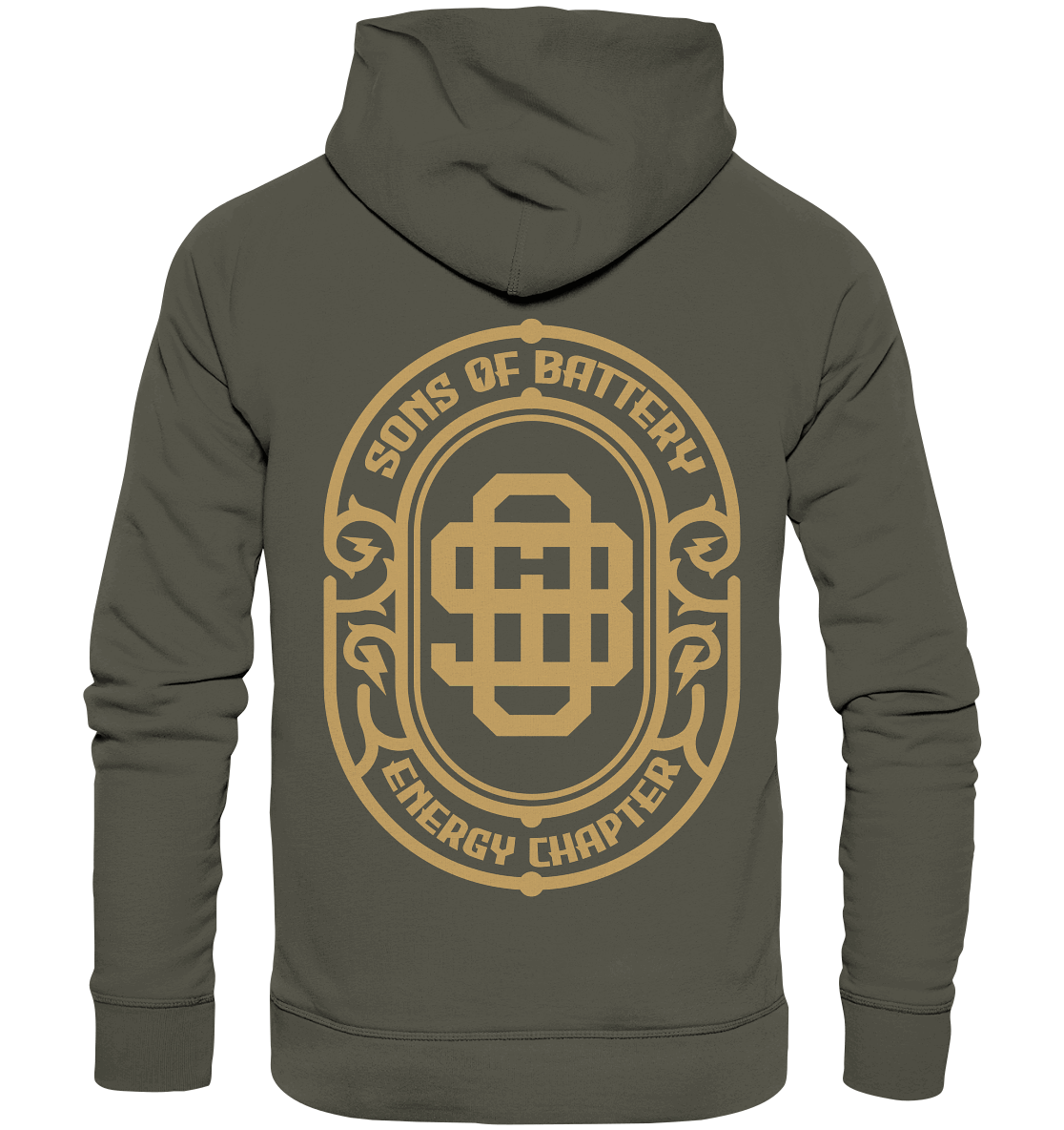 Shirtigo Hoodies Khaki / XS Sons of Battery - Vintage Logo - Organic Basic Hoodie E-Bike-Community