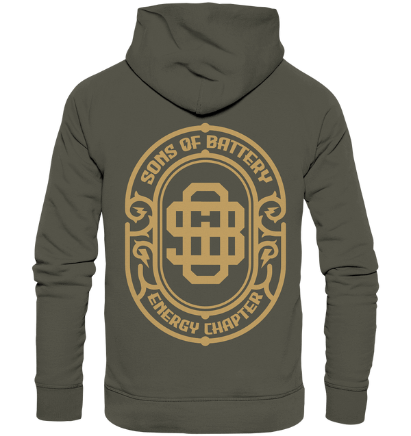 Shirtigo Hoodies Khaki / XS Sons of Battery - Vintage Logo - Organic Basic Hoodie E-Bike-Community