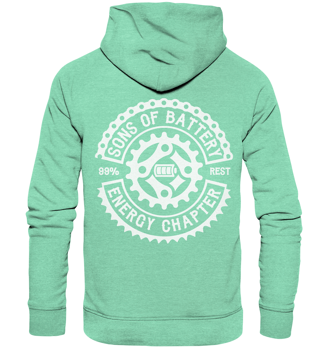 Shirtigo Hoodies Mid Heather Green / XS Sons of Battery - Classic OG - Organic Hoodie (Flip Label) E-Bike-Community