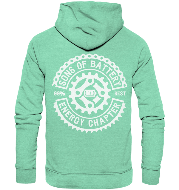Shirtigo Hoodies Mid Heather Green / XS Sons of Battery - Classic OG - Organic Hoodie (Flip Label) E-Bike-Community