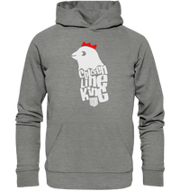Shirtigo Hoodies Mid Heather Grey / XS Chicken Line - King - Weiß - Organic Hoodie E-Bike-Community