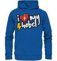 Shirtigo Hoodies Royal Blue / XS I Love my Hobel - (Flip Label) - Organic Hoodie E-Bike-Community