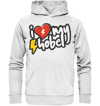 Shirtigo Hoodies White / XS I Love my Hobel - (Flip Label) - Organic Basic Hoodie E-Bike-Community