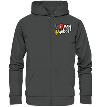 Shirtigo Jacken/ Zipper Anthracite / S I Love my Hobel - (Flip Label) - Organic Zipper E-Bike-Community