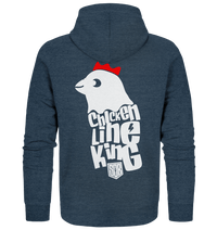 Shirtigo Jacken/ Zipper Dark Heather Blue / S Chicken Line - King - Weiß - Organic Zipper E-Bike-Community