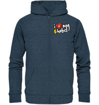 Shirtigo Jacken/ Zipper Dark Heather Blue / S I Love my Hobel - (Flip Label) - Organic Zipper E-Bike-Community
