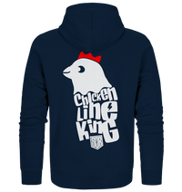 Shirtigo Jacken/ Zipper French Navy / S Chicken Line - King - Weiß - Organic Zipper E-Bike-Community