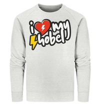 Shirtigo Sweatshirts Cream Heather Grey / XS I Love my Hobel - (Flip Label) - Organic Sweatshirt E-Bike-Community