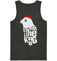 Shirtigo Tank-Tops Dark Heather Grey / S Chicken Line - King - Weiß - Organic Tank-Top E-Bike-Community